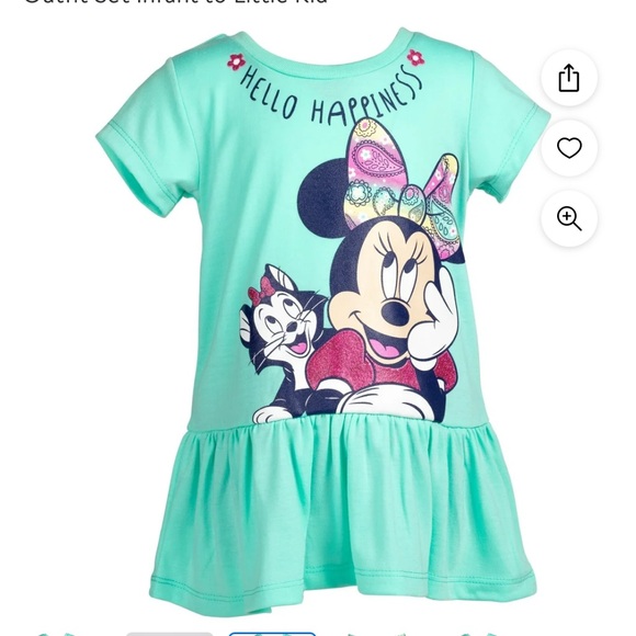 Disney Minnie Mouse Toddler Girls T-Shirt and Shorts Outfit Set! - Picture 3 of 9